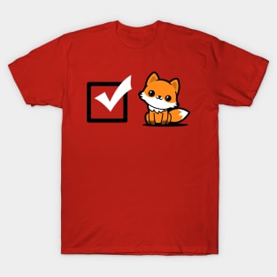 Check Your Fox Funny Cute Kawaii Fox Cartoon Pun Meme T-Shirt